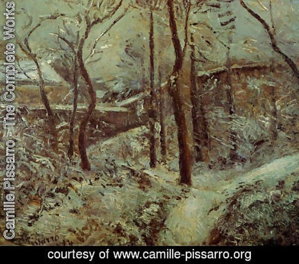 Camille Pissarro - La sente des pouillsux, Pontoise, effet de niege
