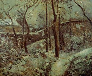 Camille Pissarro - La sente des pouillsux, Pontoise, effet de niege
