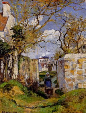 Camille Pissarro - Peasant Pushing a Wheelbarrow, Maison Rondest, Pontoise