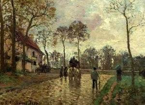 Camille Pissarro - The Stagecoach at Louveciennes
