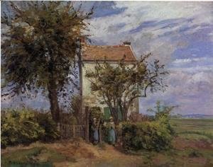 Camille Pissarro - The House in the Fields, Rueil