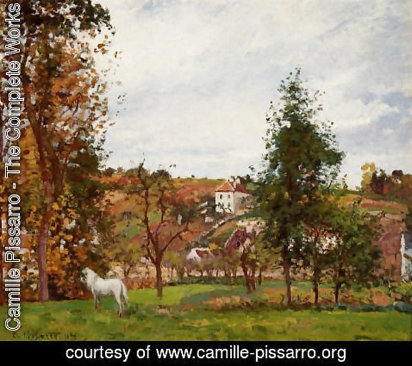 Camille Pissarro - Landscape with a White Horse in a Meadow, L'Hermitage