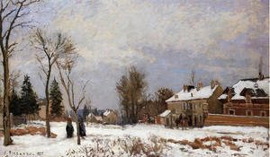 Camille Pissarro - The Road from Versailles to Saint-Germain, Louveciennes. Snow Effect