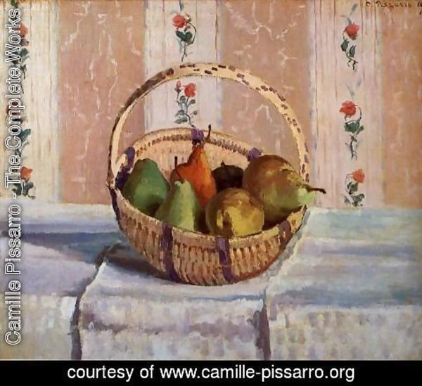 Camille Pissarro - Still Life, Apples and Pears in a Round Basket