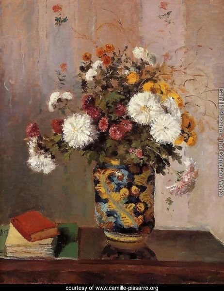 Bouquet of Flowers: Chrysanthemums in a China Vase
