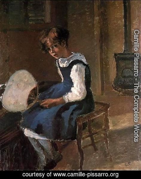 Camille Pissarro - Portrait of Jeanne with a Fan