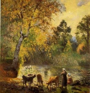 Camille Pissarro - Autumn, Montfoucault Pond