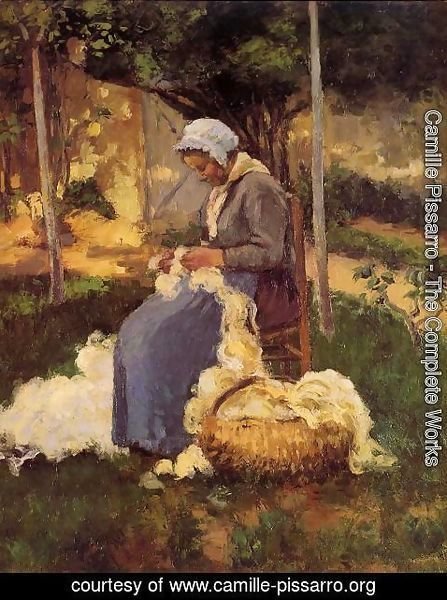Camille Pissarro - Peasant Woman Carding Wool