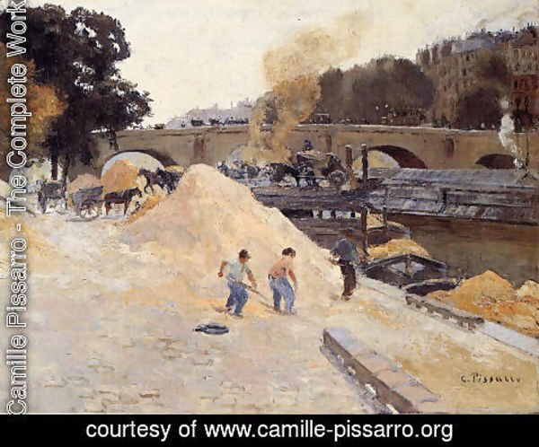 Camille Pissarro - The Banks of the Seine in Paris, Pont Marie, Quai d'Anjou
