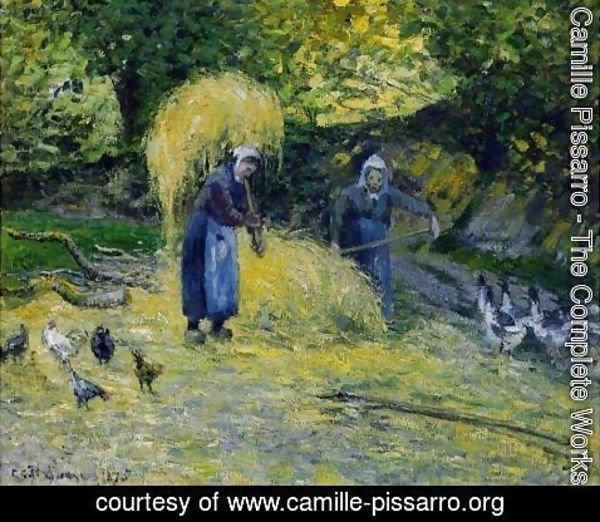 Camille Pissarro - Peasants Carrying Straw, Montfoucault