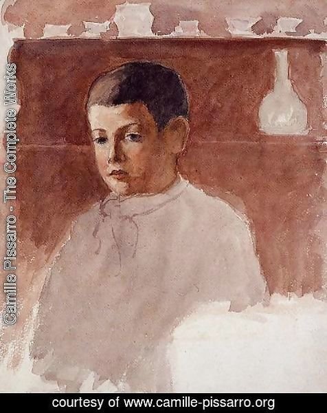 Camille Pissarro - Half-Length Portrait of Lucien Pissarro