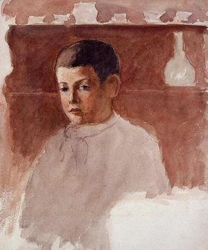 Camille Pissarro - Half-Length Portrait of Lucien Pissarro