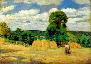 Camille Pissarro - The Harvest at Montfoucault