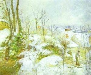 Cottage at Pontoise in the Snow