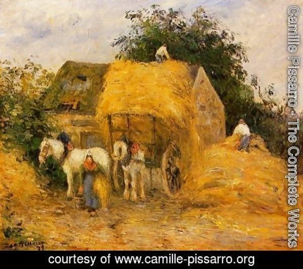 Camille Pissarro - The Hay Wagon, Montfoucault