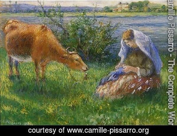 Camille Pissarro - Cowherd, Pontoise I