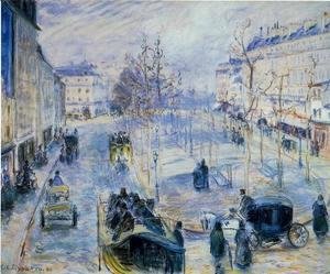 Camille Pissarro - Boulevard de Clichy, Winter, Sunlight Effect