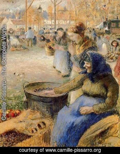 Camille Pissarro - La Marchande de Marrons, Fiore de la St. Martin, Pontoise