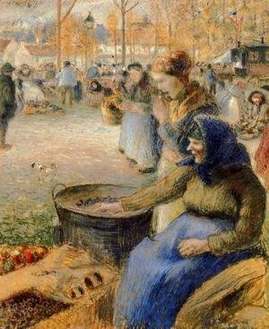 Camille Pissarro - La Marchande de Marrons, Fiore de la St. Martin, Pontoise