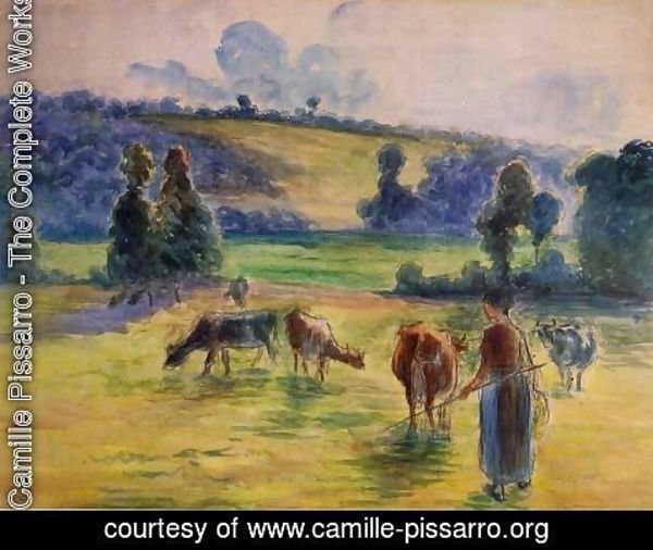 Camille Pissarro - Study for 'Cowherd at Eragny'
