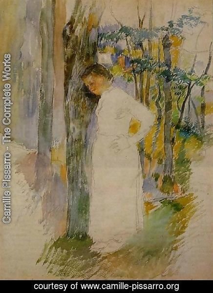 Camille Pissarro - Peasant Woman Standing next to a Tree