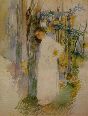 Peasant Woman Standing next to a Tree
