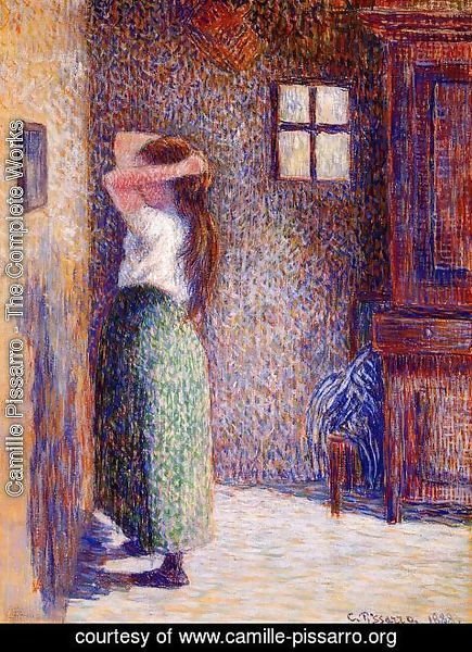 Camille Pissarro - Young Peasant at Her Toilette