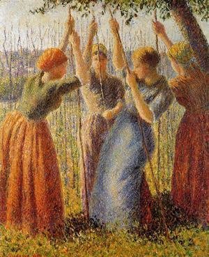 Camille Pissarro - Peasants Planting Pea Sticks I
