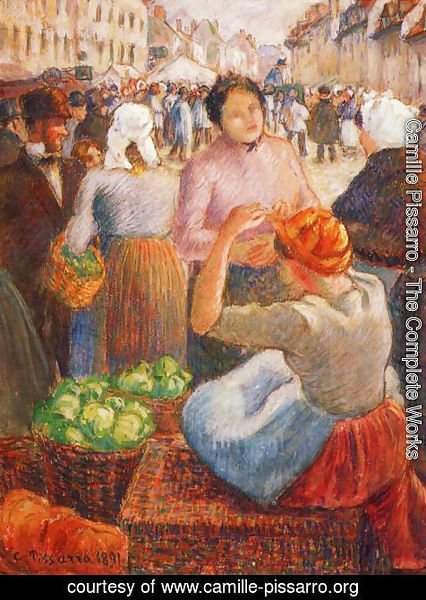 Camille Pissarro - Marketplace, Gisors