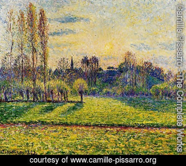 Camille Pissarro - View of Bazincourt, Sunset
