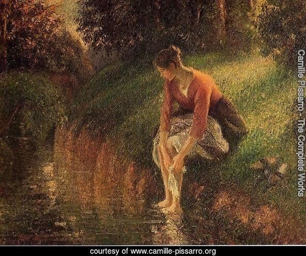 Young Woman Bathing Her Feet