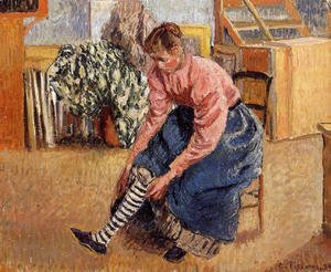 Camille Pissarro - Woman Putting on Her Stockings