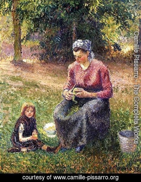Camille Pissarro - Peasant Woman and Child, Eragny