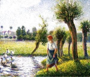 Camille Pissarro - Peasant Woman Watching the Geese