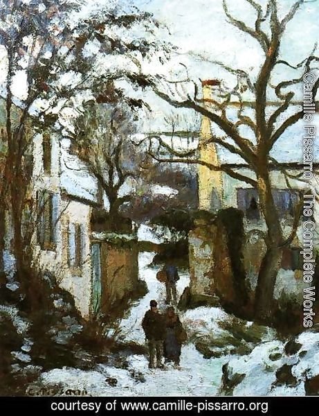 Camille Pissarro - The Road to L'Hermitage in Snow