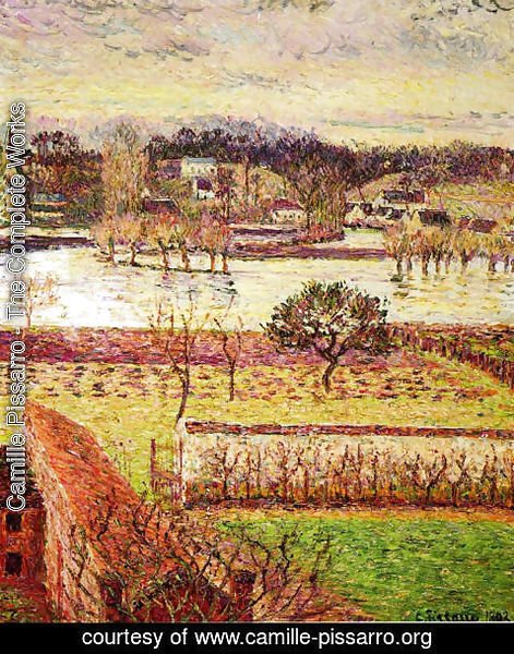 Camille Pissarro - Flood, Twilight Effect, Eragny