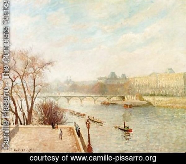 Camille Pissarro - The Louvre, Winter Sunlight, Morning, 2nd Version