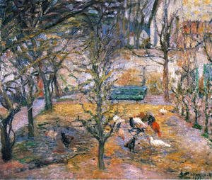 Camille Pissarro - Farmyard at the Maison Rouge, Pontoise