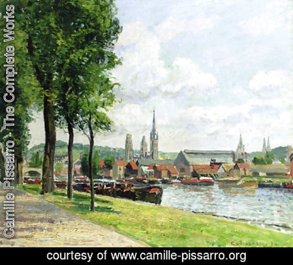 Camille Pissarro - The Cours-la-Riene, The Notre-Dame Cathedral, Rouen