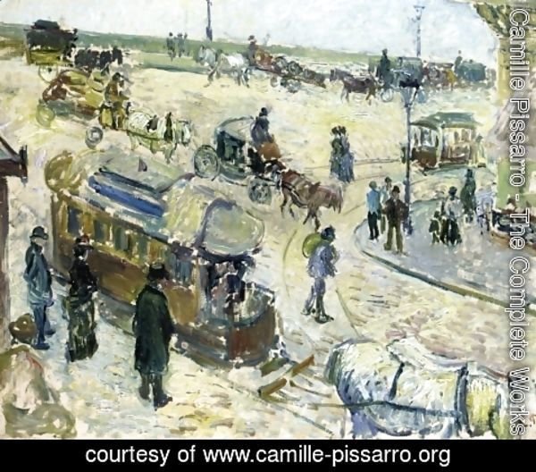 Camille Pissarro - Place de la Republique, Rouen (with Tramway)