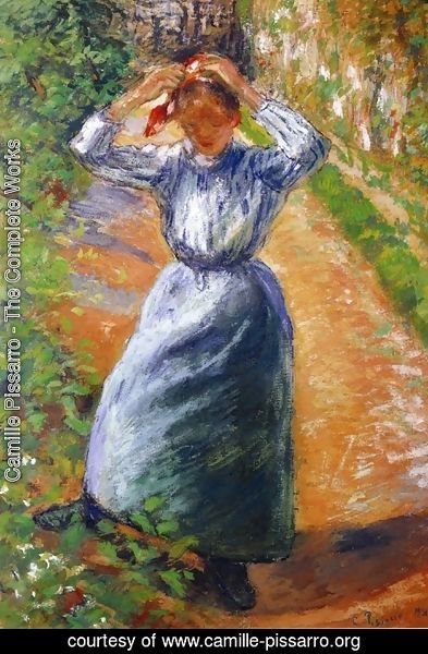 Camille Pissarro - Peasant Donning Her Marmotte