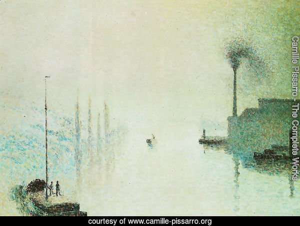 the Lacroix island, Rouen. Fog effect