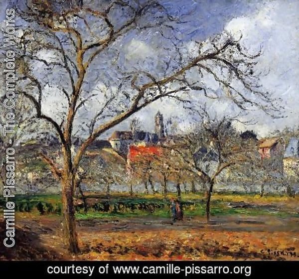 Camille Pissarro - On Orchard in Pontoise in Winter  1877