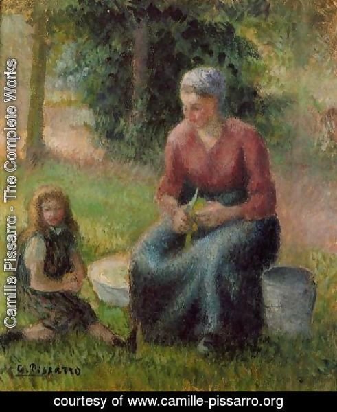 Camille Pissarro - Peasant Woman and Her Daughter Eragny  1903