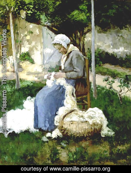 Camille Pissarro - Peasant Woman Combing Wool
