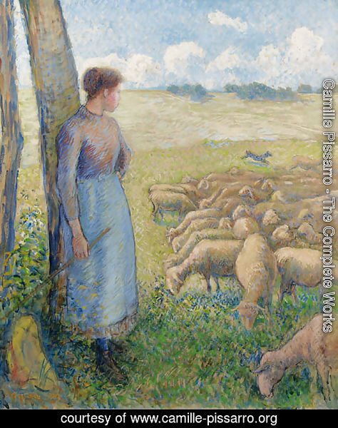 Bergere et moutons