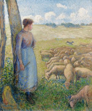 Bergere et moutons