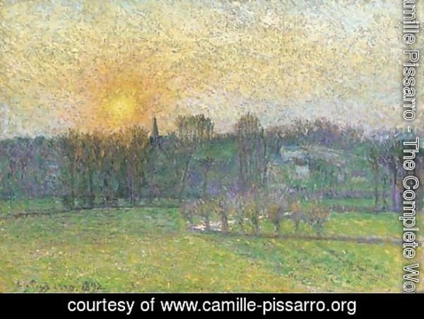 Camille Pissarro - Coucher de soleil, Bazincourt