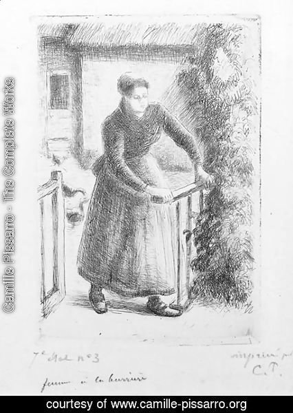 Camille Pissarro - Femme a la Barriere