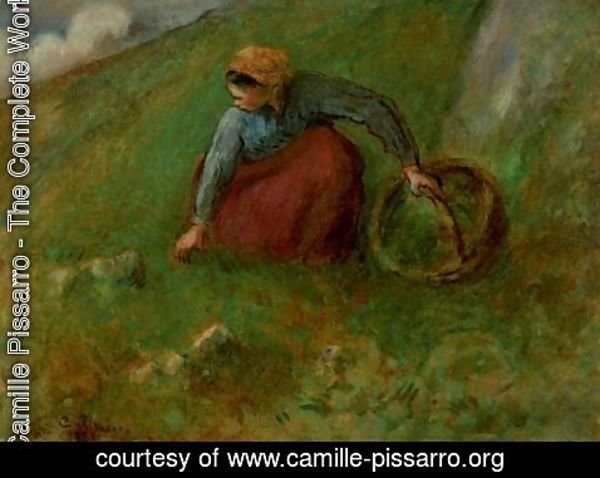 Camille Pissarro - Femme cueillant de l'herbe